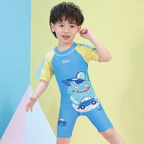 Childrens swimsuit boy middle-aged Baby Sunscreen beach swimsuit one-piece quick-drying cute hot spring swimsuit