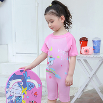 Childrens swimsuit girl girl cute baby conjoined sunscreen quick-drying swimsuit 2021 new small children swimwear