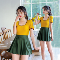 Swimsuit female one-piece conservative thin belly cover Korean ins Wind hipster students swimsuit girl hot spring bath suit