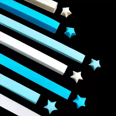 Star origami flashing starry sky luminous handmade folding lucky star wishing bottle Finished solid color flashing diamond five-pointed star note