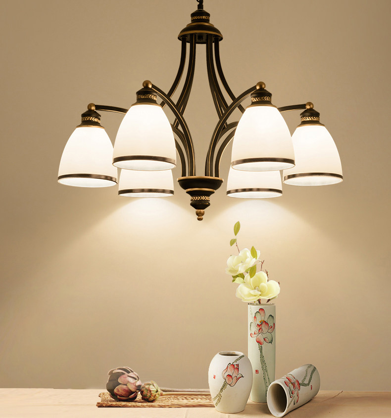 美式乡村吊灯北欧简约吊灯客厅灯现代简欧卧室餐厅灯北欧复古