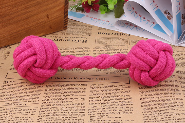 New Candy Color Pet Cotton Rope Dệt Dumbbell Ball Dog Toy Molar Cắn Mèo Đồ chơi Đồ chơi đồ chơi cho mèo