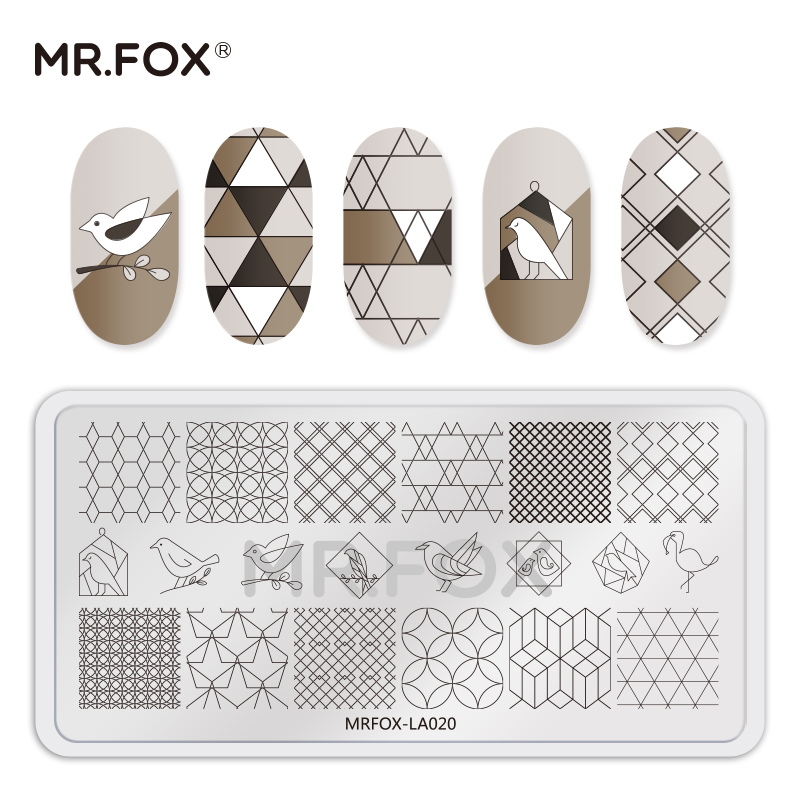 Mr.Fox Fox Ông Làm móng tay In Tấm Trung Quốc Phong cách Cổ Hình học Dễ thương Chuyển Hoa Dầu Công cụ Dấu - Công cụ Nail mẫu vẽ cọ nét đơn giản