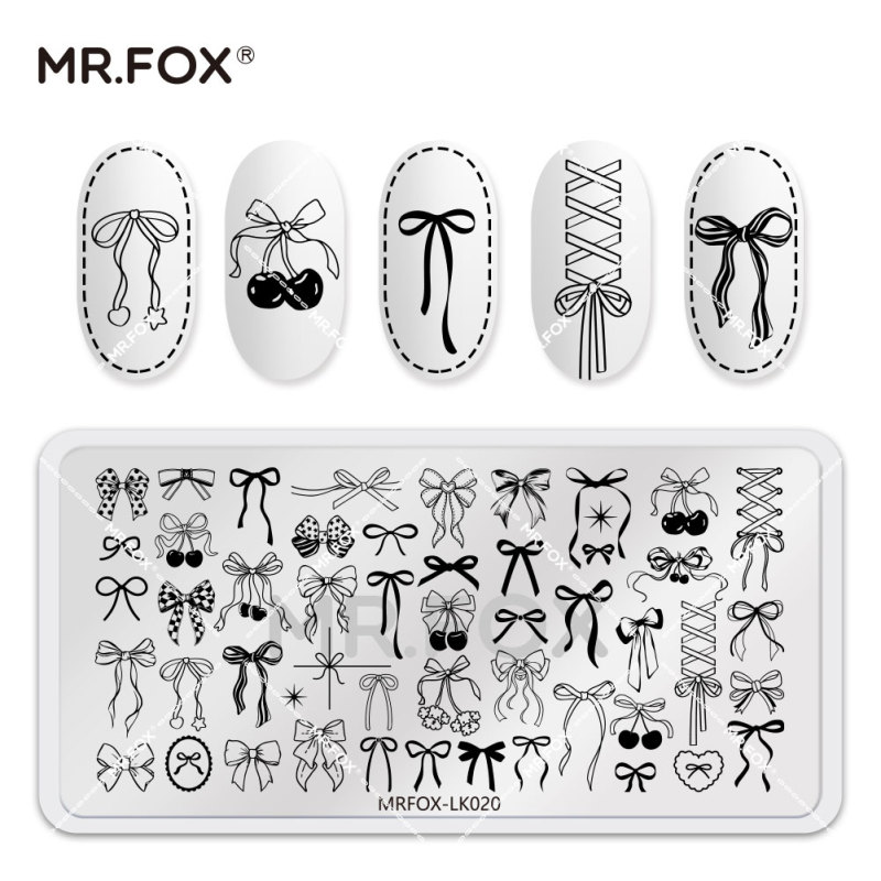 Mr.Fox Original Nail Art Print Steel Plate Gift Bow Shoelace Cherry High Quality Mr.Fox Original Nail Art Print Steel Plate Gift Bow Shoelace Cherry High Quality