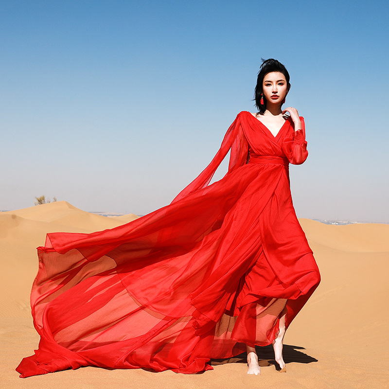 Chaka Salt Lake Desert Tibet Travel Photography Long Dress Exotic Style Retro Dress Flowing Beach Dress Trailing Long Dress Chaka Salt Lake Desert Tibet Travel Photography Long Dress Exotic Style Retro Dress Flowing Beach Dress Trailing Long Dress