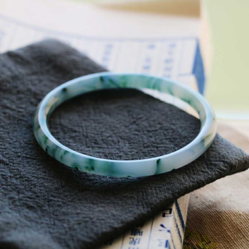 Morning and evening Natural emerald green floating flower fine bracelet Girl bracelet Temperament bracelet Girlfriend birthday gift Mother's Day