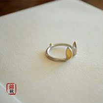 Hold you to sleep 925 silver ring rabbit ear branch tail ring boudoir ring