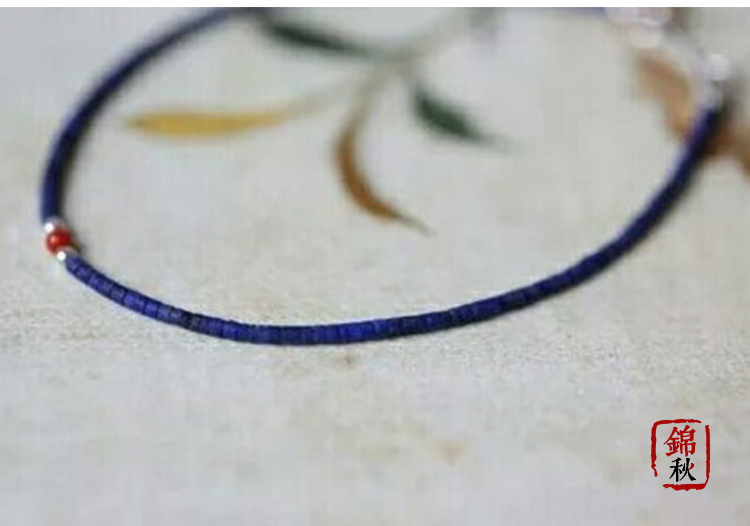 Đặc biệt hàng ngày vòng chân bện dây thừng vòng đeo tay tự nhiên lapis lazuli siêu mỏng tay dây tính khí retro đơn giản văn học - Vòng chân vòng chân bạc nữ đẹp