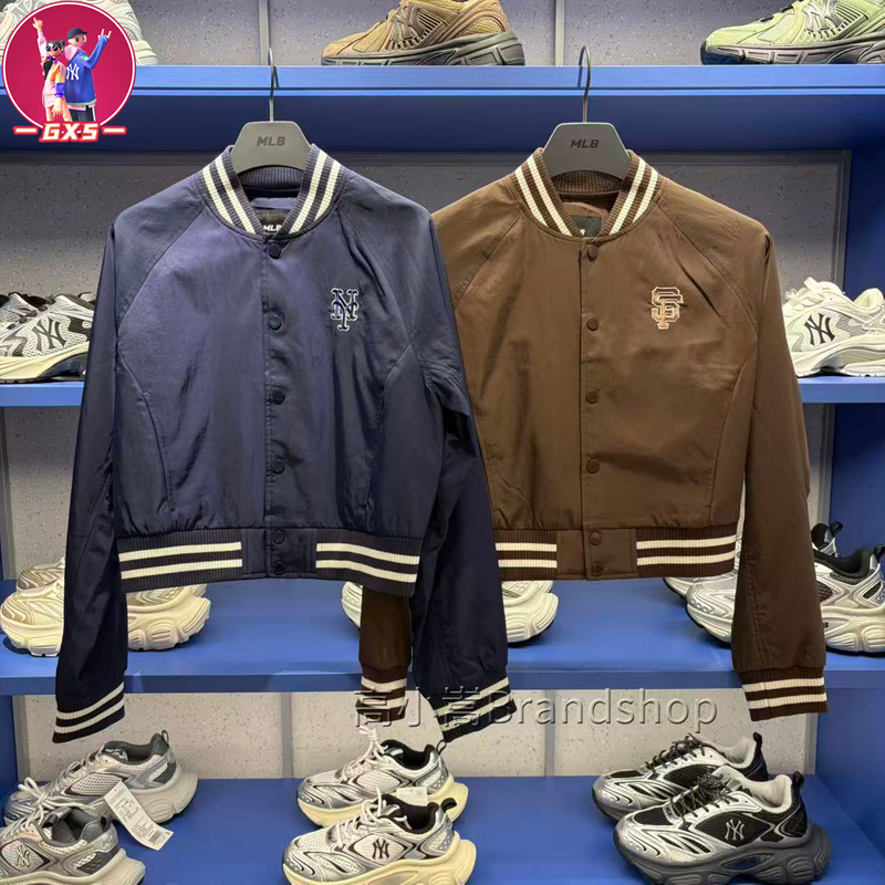 Korean Counter Mlb Genuine 26 Autumn and Winter New Women's Nylon Short Baseball Jacket 3Fjpb0464