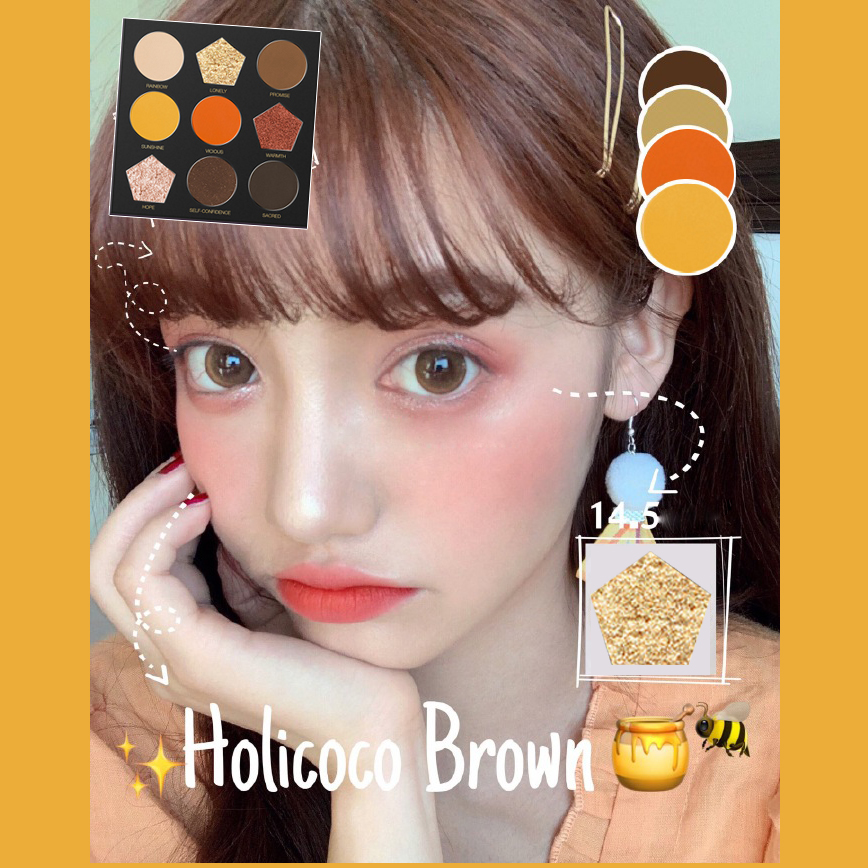 ELLESY export foreign trade Hyuna pearlescent cos9 color eye shadow ginger yellow orange pearlescent mashed potatoes matte fine flash