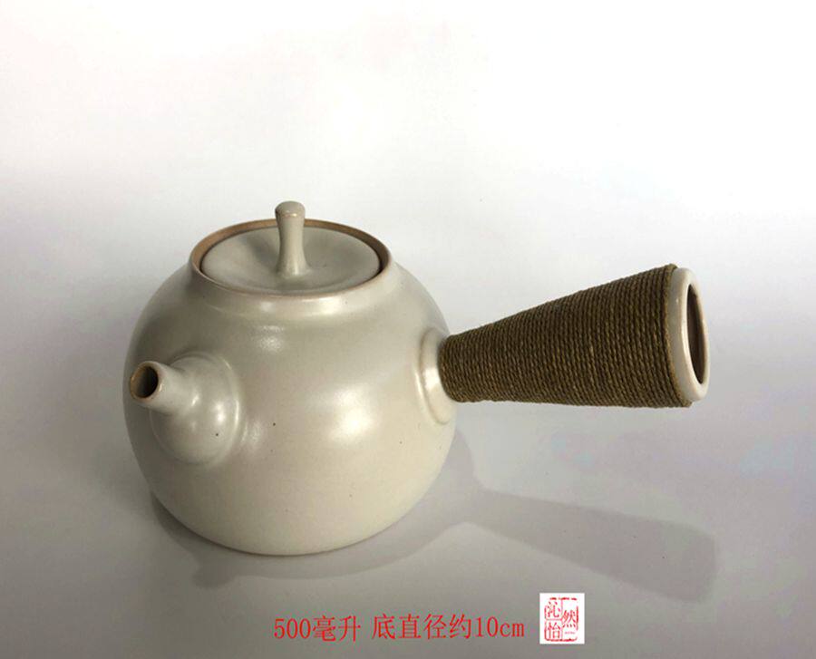 Flat bottom teapot glass pot ceramic jug high temperature resistant pottery pot health preservation pot boiling flower tea original mineral pot