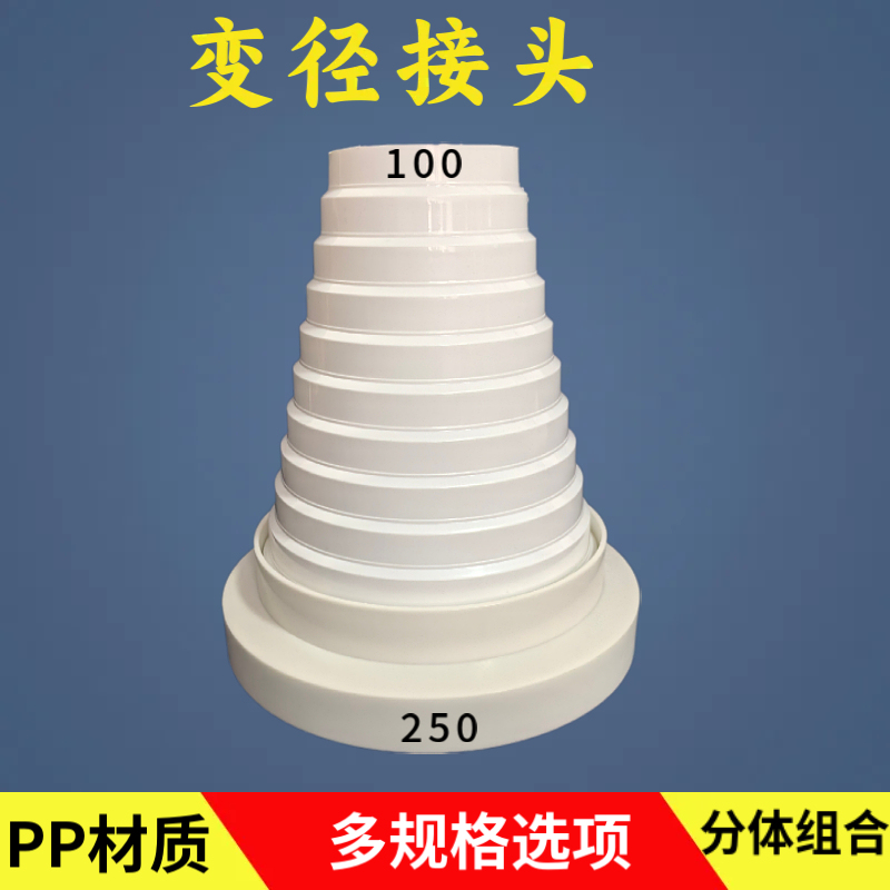 Smoke Pipe Reducer from 250 to 150 and 100, Size Converter, Check Valve, Range Hood Exhaust Pipe Adapter Smoke Pipe Reducer from 250 to 150 and 100, Size Converter, Check Valve, Range Hood Exhaust Pipe Adapter