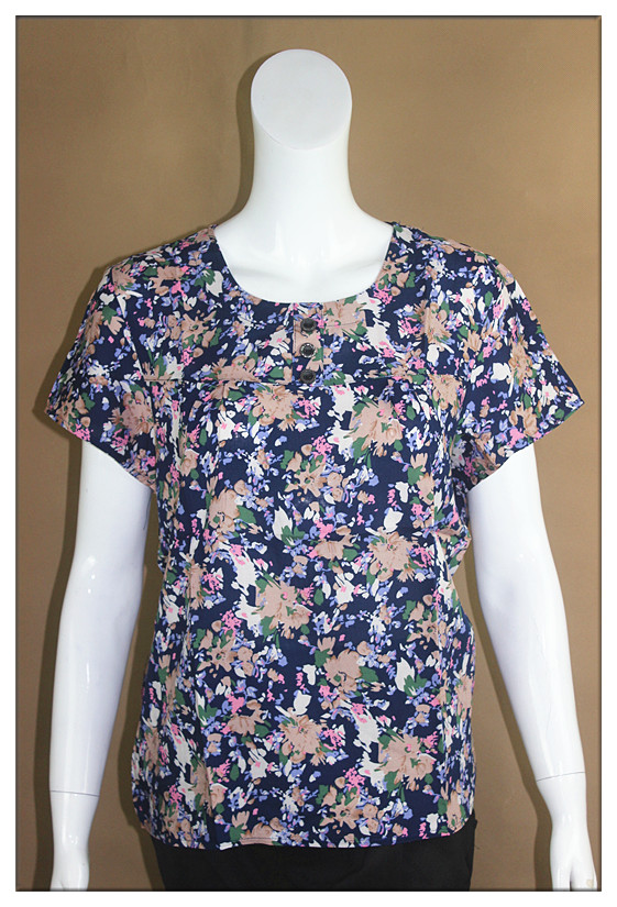 Phụ nữ trung niên mùa hè đồng phục áo bông bà già bằng lụa cotton ngắn tay mẹ đầm rộng kích thước bà T - Phụ nữ cao cấp đầm u50