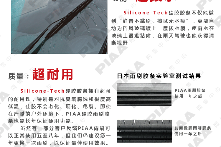 Nhật Bản nhập khẩu PIAA 950 U loại xương gạt nước bọc silicon phù hợp với GK5 mười thế hệ Civic FC1 - Gạt nước kiếng gat mua xe oto