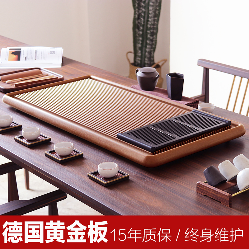 Electric Wood tea tray household solid wood tea table simple Tea Sea Taiwan style kung fu tea ceremony Germany whole piece electric Bakelite tea tray