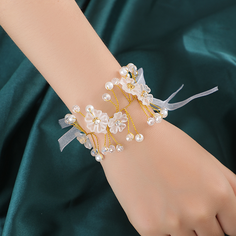 Wedding wedding high-grade wrist flower Bride wrist flower Korean bridesmaid sister hand flower Wedding supplies New couple corsage