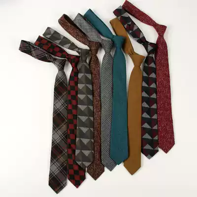 Wool Plaid Leisure Retro Gentleman Tie Female Male Student Academy Wind Harajuku Wind Japanese British Wind ins Tide