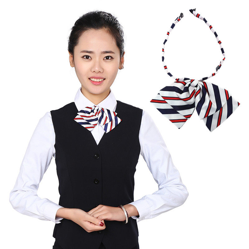 Print Korean-style Inn Wind career Working clothes College Wind bank is holding business scarves to lead the women