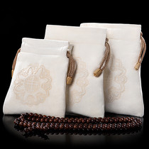 Deerskin play bag plate bead bag plate play bag Jewelry storage bag Bodhi Buddha beads and cypress hand string finish polishing