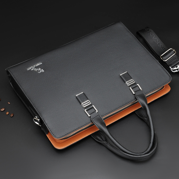 Yuesen kangaroo men's bag leather handbag business single shoulder Messenger horizontal section document computer bag business trip office backpack