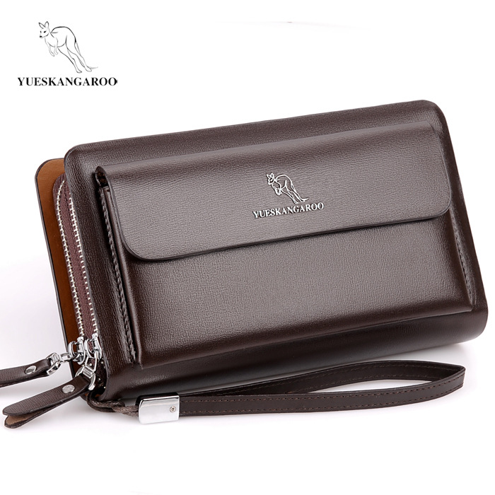 Yuesen Kangaroo Leather Handbag Men's Clutch Bag Men's Bag Casual Fashion Clip Wallet Large Capacity Mobile Phone Bag