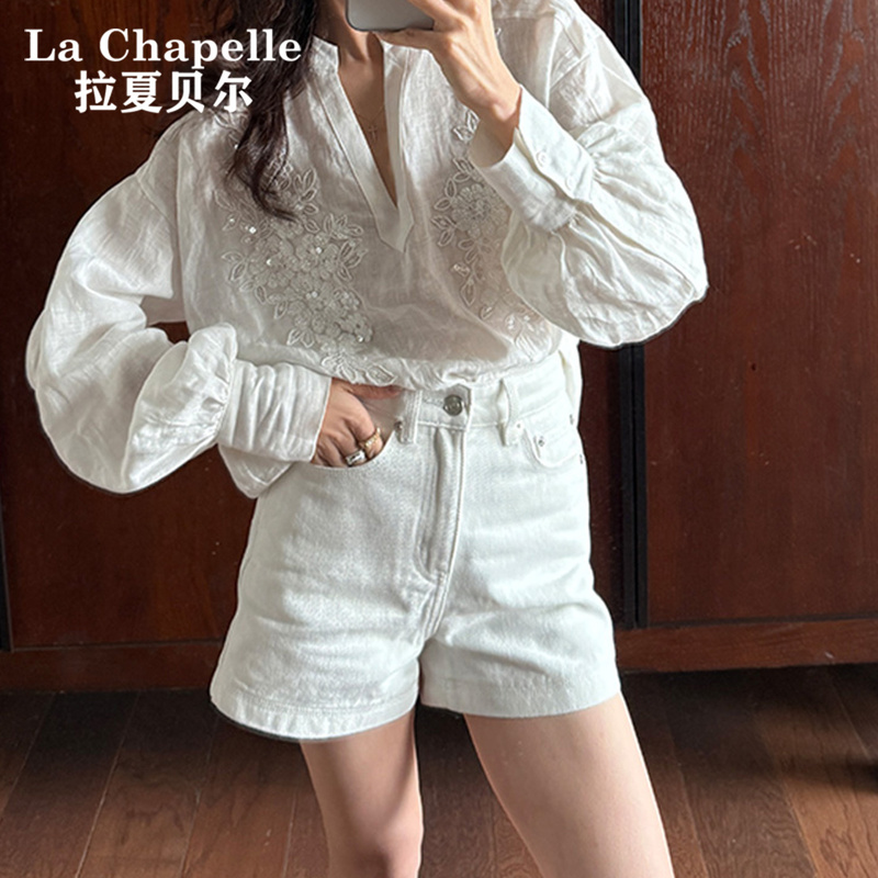 White Casual Denim Shorts for Women 2026 New Summer High-Waisted A-Line Straight Loose Slimming Wide-Leg Hot Pants