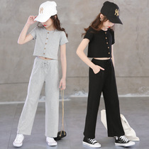 2021 summer dress New Girl short sleeve T-shirt wide leg loose trousers suit