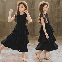 Childrens clothing 2019 summer dress new girls long dress with dress big childrens art pure cotton long dress girl cake dresses