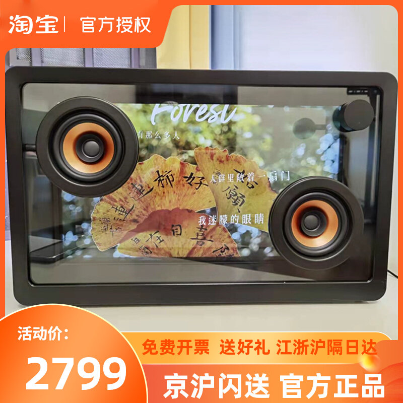 CC Suspended Lyric Sound Home Desktop Visualization Transparent Caption Online Red Wireless Bluetooth Speaker Mural Sound