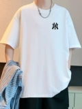 Летняя трендовая брендовая белая футболка с коротким рукавом для влюбленных, свободный крой, короткий рукав, белая одежда