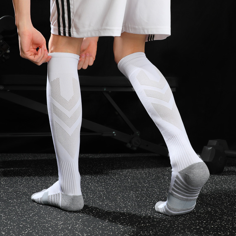 ZHIDA ZHIDA long tube football socks men over the knee summer towel bottom slip socks training socks thin breathable sports socks