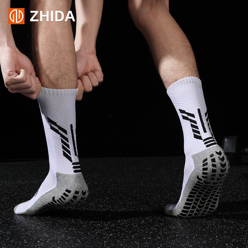 ZHIDA produced non-slip mid-tube football socks thickened towel bottom socks for men and women short-tube professional sports training socks