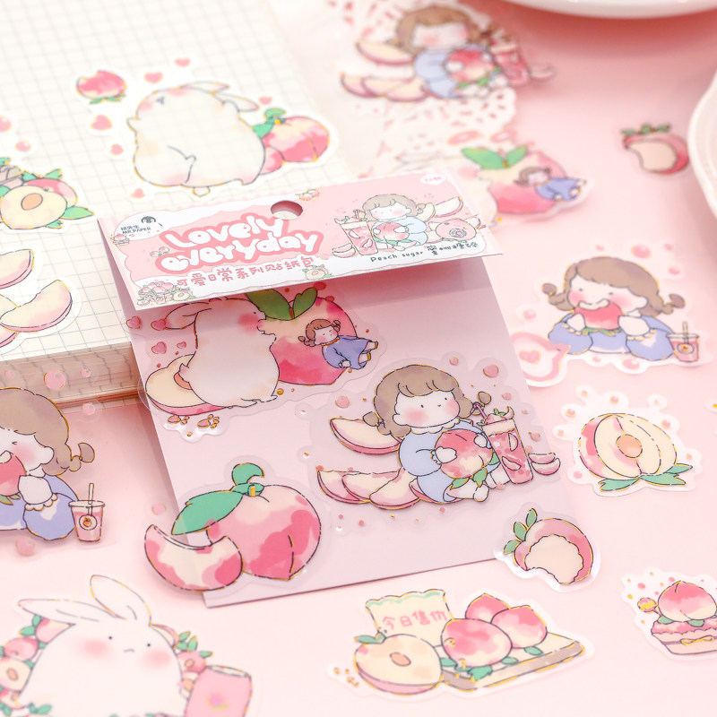 Cute Everyday Sticker Packs Ins Wind Girl Hearts Cartoon Insulated Cups Waterproof Self-Glued Hand Ledger Material Decorative Appliquise