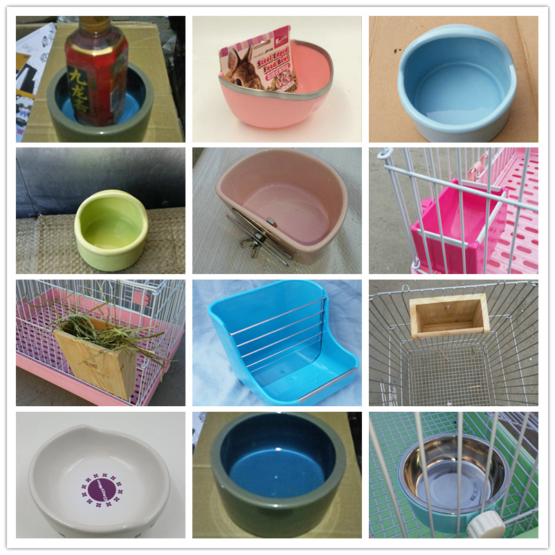 Ceramic can be fixed food bowl food bowl vegetable bowl medium rabbit guinea pig chinchilla food box anti-gnawing grass rack rice bowl