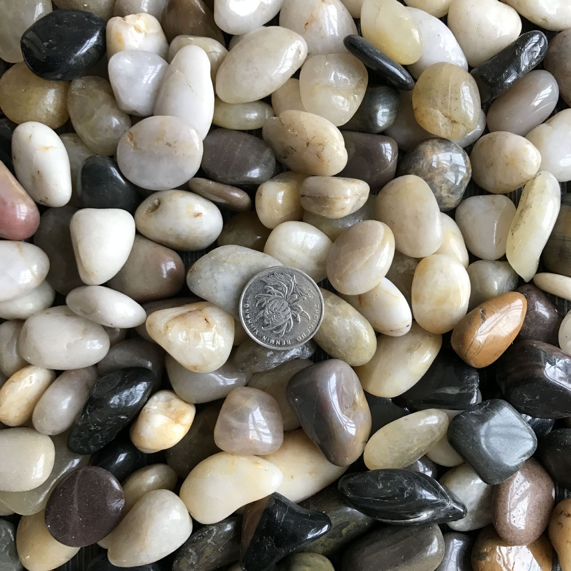Manufacturers multicolored pebbles paving the road paving the courtyard garden natural fish tank rain stone rough goose soft warm stone