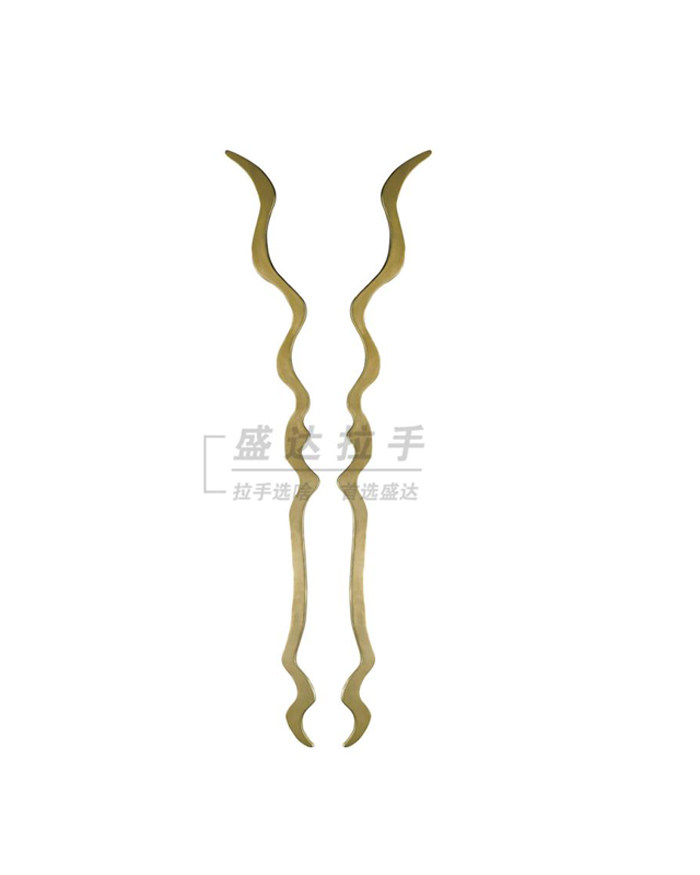 Art door handle S-shaped glass door handle personality creative wooden door handle line push-pull sliding door handrail modern