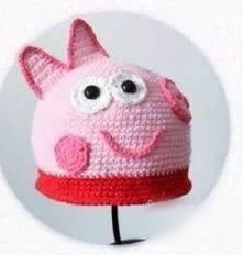 (Non-finished product leave a mailbox) crochet pig peppa hat wool knitting manual illustration