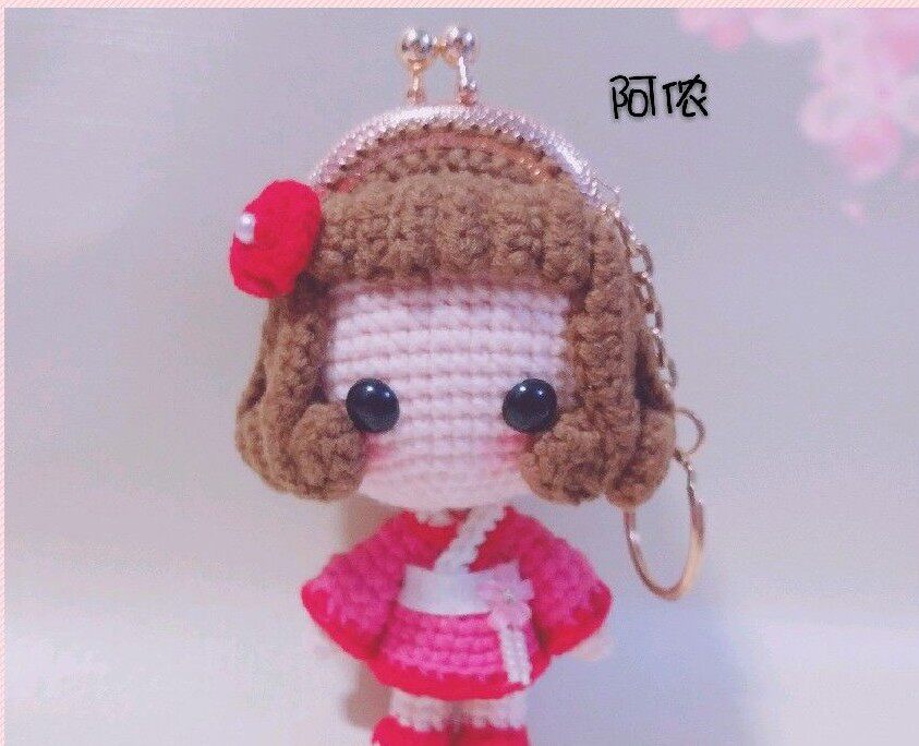 Wool crochet doll doll Anonkou gold bag DIY graphic tutorial material non-finished product non-physical