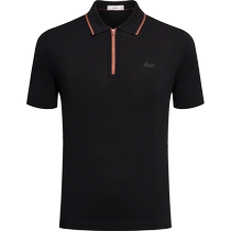(Same style in the mall) Qipai mens zipper polo shirt mens summer new fashion casual short-sleeved polo shirt