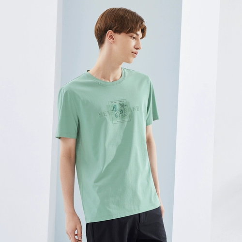 [Cool Salona] Брендовая мужская футболка из ледяного шелка с короткими рукавами Qi, лето 2024, новые молодежные топы с принтом в национальном тренде