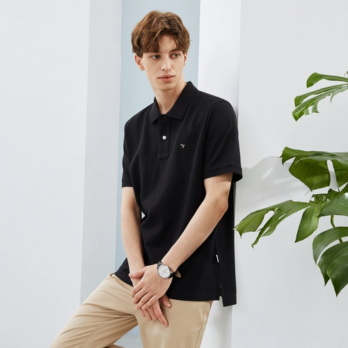 Летняя бархатная дышащая футболка polo, короткий рукав