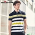 thương hiệu ngắn tay t-shirt nam của mercerized cotton polo shirt kinh doanh thời trang giản dị sọc thanh niên Slim sản phẩm mới polo trắng Polo