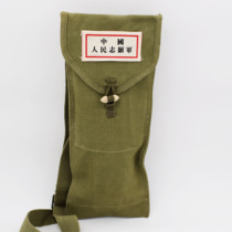 Small backpack volunteer army satchel parts bag Vintage army green military bag World War II canvas nostalgic old-fashioned bag