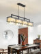 New Chinese restaurant chandelier iron fabric lampshade long study bar table lamp simple modern tea room book chandelier