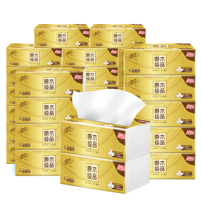 清风纸巾抽纸整箱金装36包餐巾纸家用实惠装面巾纸卫生纸抽擦手纸
