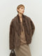 MSBEAST urban casual stand-up collar silhouette Tuscan straight fur one-piece jacket丨Rachel Xingge