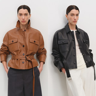 Msbeast Imported Lamb Skin & Light Coated Sheepskin Ys*L Shirt-Style Belt Short Leather Jacket | Fashionable at the Waist