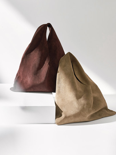 MSBEAST light, natural and soft first-layer suede cow leather_lightweight daily fashionable triangle handbag