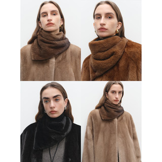 Msbeast Autumn and Winter High-Quality Outfit Accessory: Vintage Luxury Purple Label Velvet Magnetic Triangle Scarf with Mink Collar