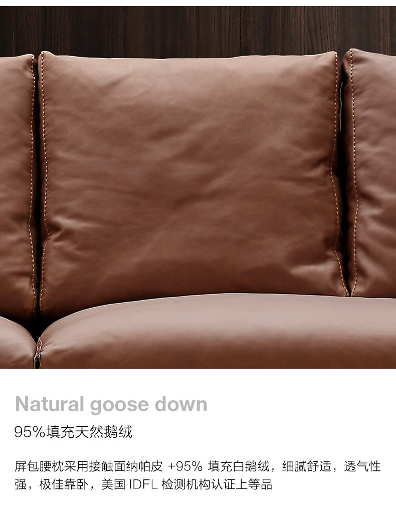 AF phong cách Ý sang trọng sofa da mờ xuống sofa da tại chỗ sofa bốn người Thiết kế nội thất Louvre - Ghế sô pha sofa đơn